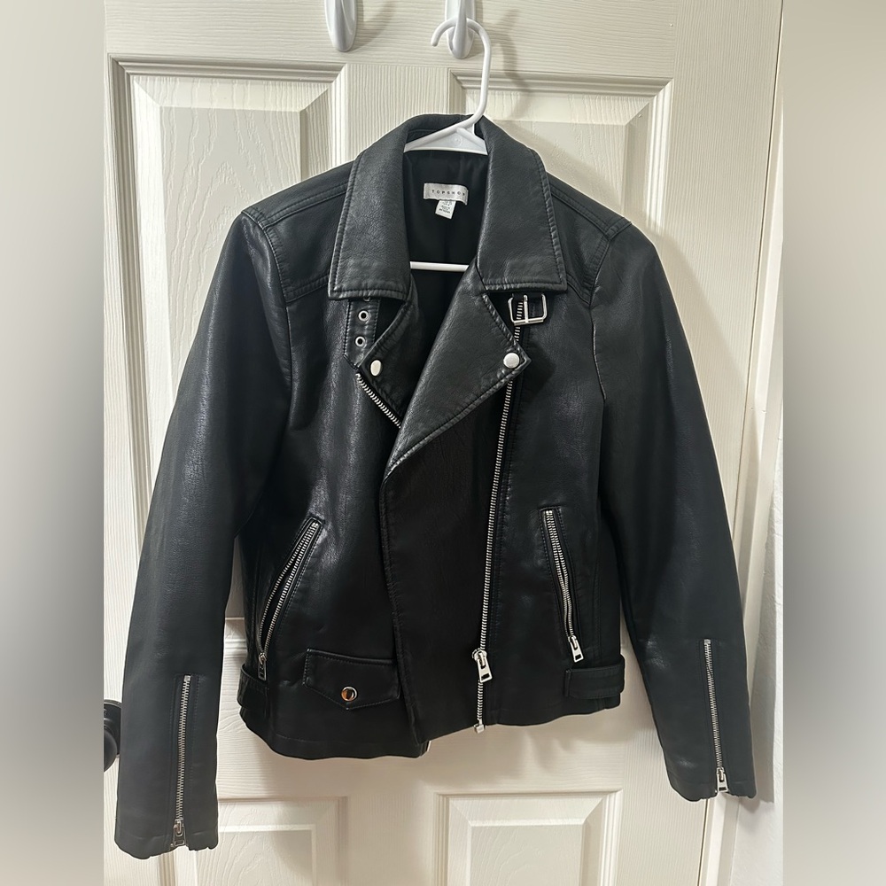 Tophshop faux leather moto jacket